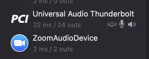 Audio MIDI Setup configured to use the Apollo Solo